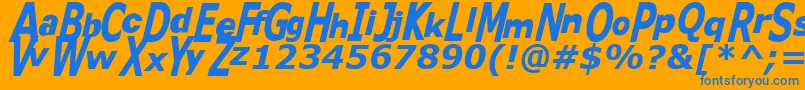Kitty ffy Font – Blue Fonts on Orange Background