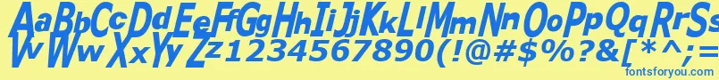 Kitty ffy Font – Blue Fonts on Yellow Background