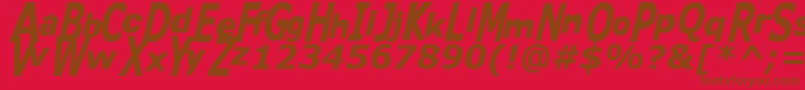 Fonte Kitty ffy – fontes marrons em um fundo vermelho