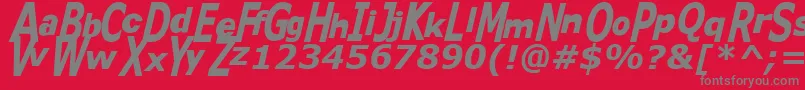 Fonte Kitty ffy – fontes cinzas em um fundo vermelho