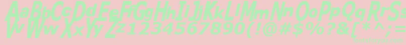 Kitty ffy Font – Green Fonts on Pink Background