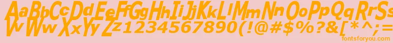 Kitty ffy-Schriftart – Orangefarbene Schriften auf rosa Hintergrund