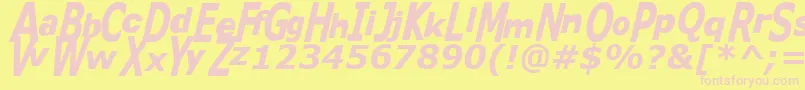 Kitty ffy Font – Pink Fonts on Yellow Background