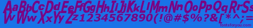 Kitty ffy Font – Purple Fonts on Blue Background