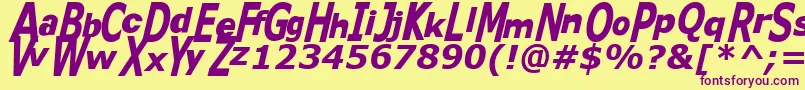 Weitere Informationen zur Kitty ffy-Schriftart Kitty ffy-Schriftart – Violette Schriften auf gelbem Hintergrund