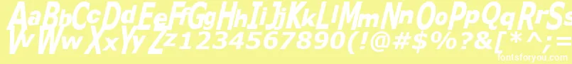 Kitty ffy Font – White Fonts on Yellow Background