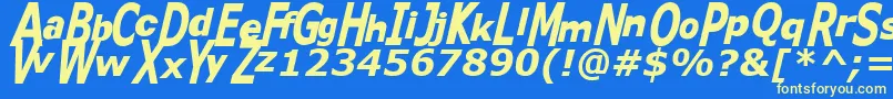 Kitty ffy Font – Yellow Fonts on Blue Background