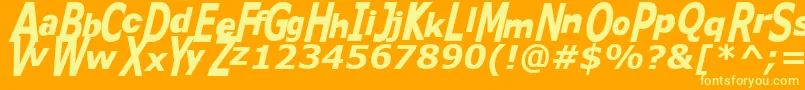 Kitty ffy Font – Yellow Fonts on Orange Background