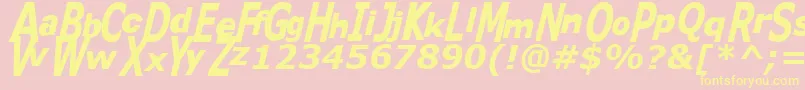 Kitty ffy Font – Yellow Fonts on Pink Background