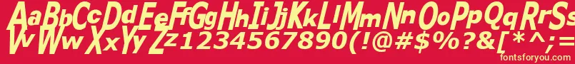 Kitty ffy Font – Yellow Fonts on Red Background