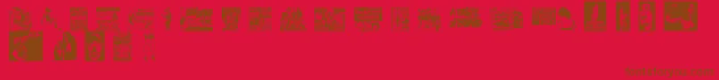 Więcej informacji o czcionce BMovieDings Czcionka BMovieDings – brązowe czcionki na czerwonym tle