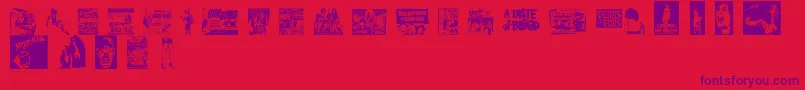 BMovieDings Font – Purple Fonts on Red Background