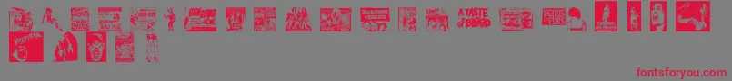 BMovieDings Font – Red Fonts on Gray Background