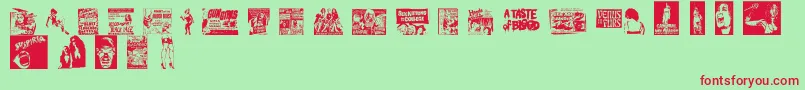BMovieDings Font – Red Fonts on Green Background