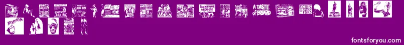 BMovieDings-fontti – valkoiset fontit violetilla taustalla