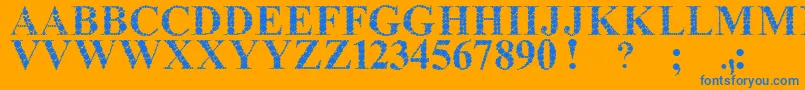 TheClassyDotsReal Font – Blue Fonts on Orange Background