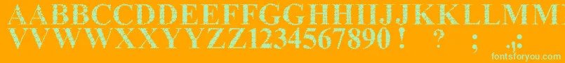 TheClassyDotsReal Font – Green Fonts on Orange Background