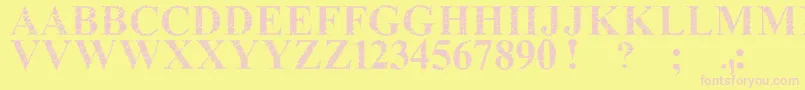 TheClassyDotsReal Font – Pink Fonts on Yellow Background