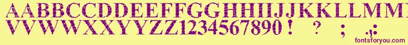 TheClassyDotsReal Font – Purple Fonts on Yellow Background