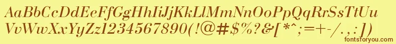 Bodoni I Font – Brown Fonts on Yellow Background