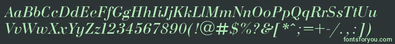 Czcionka Bodoni I – zielone czcionki na czarnym tle