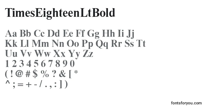 characters of timeseighteenltbold font, letter of timeseighteenltbold font, alphabet of  timeseighteenltbold font