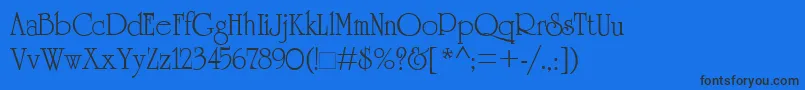 Cambridg-fontti – mustat fontit sinisellä taustalla