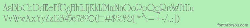 フォントCambridg – 緑の背景に灰色の文字