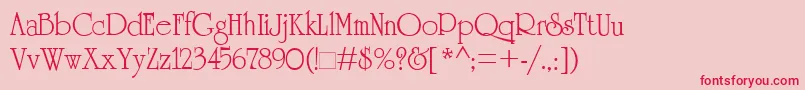 フォントCambridg – ピンクの背景に赤い文字