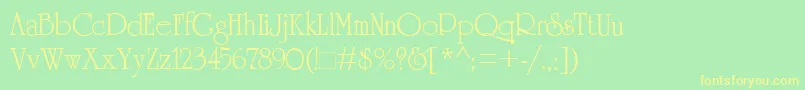 フォントCambridg – 黄色の文字が緑の背景にあります