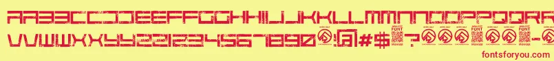 CodepredatorsRegular Font – Red Fonts on Yellow Background