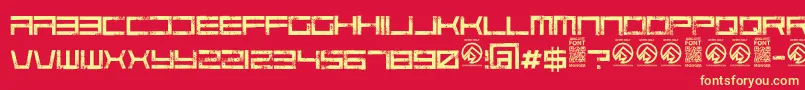 Police CodepredatorsRegular – polices jaunes sur fond rouge