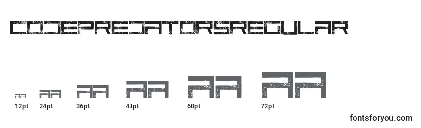 Размеры шрифта CodepredatorsRegular
