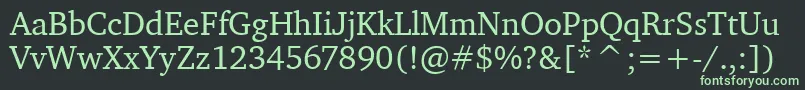 フォントCharterItcTt – 黒い背景に緑の文字