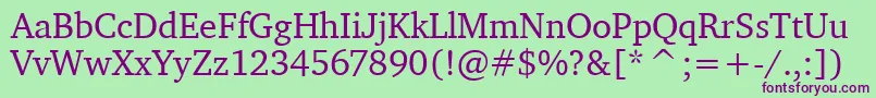 CharterItcTt Font – Purple Fonts on Green Background