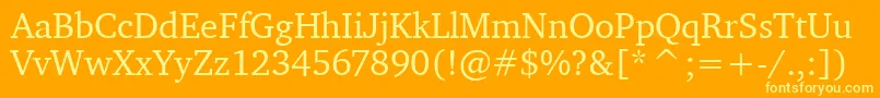 CharterItcTt Font – Yellow Fonts on Orange Background