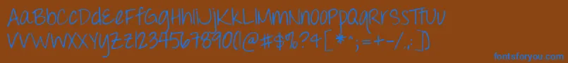 Throwmyhandsupintheair Font – Blue Fonts on Brown Background