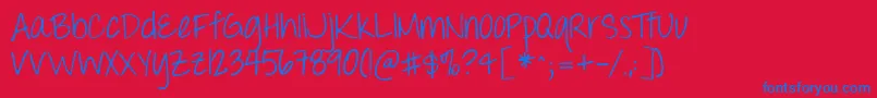Throwmyhandsupintheair Font – Blue Fonts on Red Background