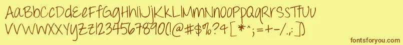Throwmyhandsupintheair Font – Brown Fonts on Yellow Background