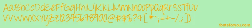 Throwmyhandsupintheair Font – Orange Fonts on Green Background