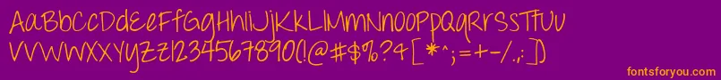Throwmyhandsupintheair Font – Orange Fonts on Purple Background