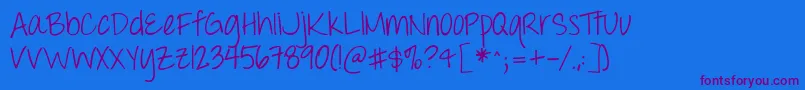 Throwmyhandsupintheair Font – Purple Fonts on Blue Background