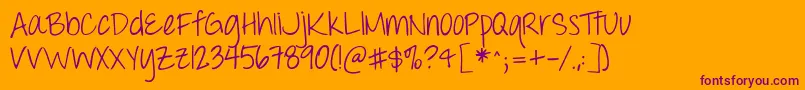 Throwmyhandsupintheair Font – Purple Fonts on Orange Background