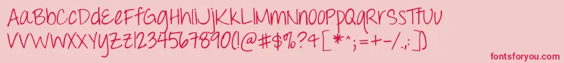 Throwmyhandsupintheair Font – Red Fonts on Pink Background