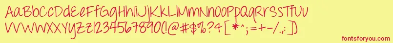 Throwmyhandsupintheair Font – Red Fonts on Yellow Background