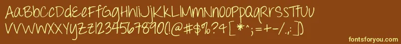 Throwmyhandsupintheair Font – Yellow Fonts on Brown Background