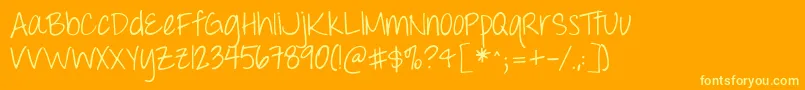 Throwmyhandsupintheair Font – Yellow Fonts on Orange Background