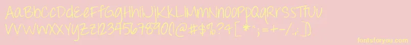 Throwmyhandsupintheair Font – Yellow Fonts on Pink Background