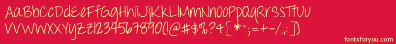 Throwmyhandsupintheair Font – Yellow Fonts on Red Background