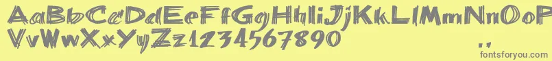 フォントBbartrial – 黄色の背景に灰色の文字